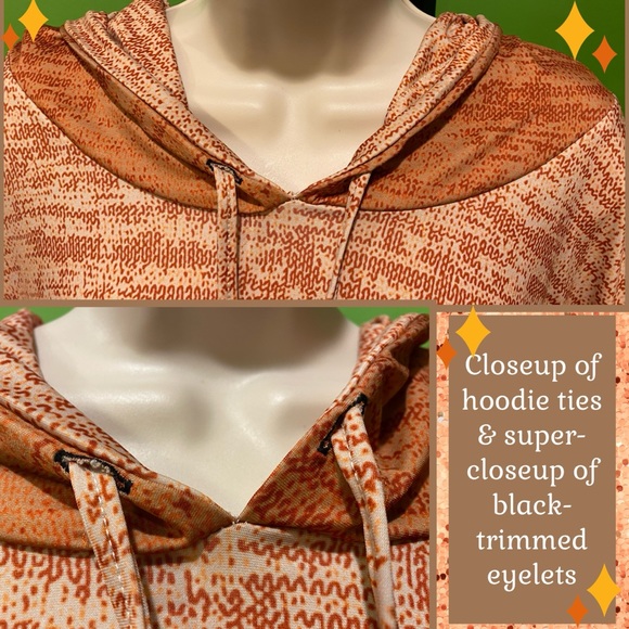 3X NWT HOODED TUNIC KNIT-PRINT IN ORANGE-RED  “ROC” & ROLL LILY BY FIRMIANA - Picture 6 of 12